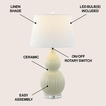 Thatcher 28.25" Ceramic LED Table Lamp - JONATHAN Y